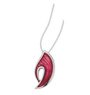 Unbranded Ortak Sterling Silver Enamel Flame Pendant