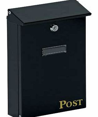 Unbranded Oslo Wall Mountable Black Lockable Letter Box