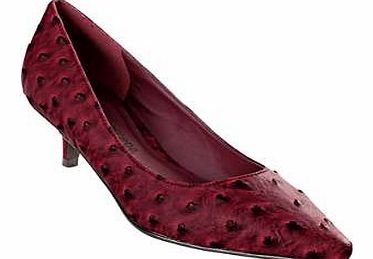 Unbranded Ostrich Low-Heel Court Shoes