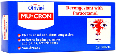 Otrivine Mu-Cron tablets provide relief from the symptoms of colds and flu including feverishness,