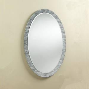 Unbranded Oval Bathroom Mirror with Ripple Effect Border