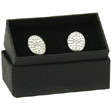 Oval cufflinks with crystals set within