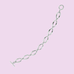 Oval Link T Bar Bracelet