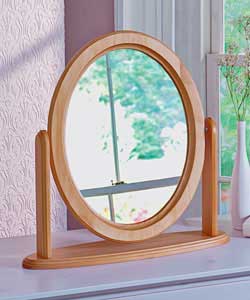 Oval Swivel Mirror - Beech
