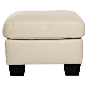 Unbranded Oven Leather Footstool, Ivory