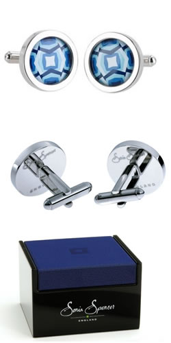 Unbranded Overlap Blue Square Cufflinks