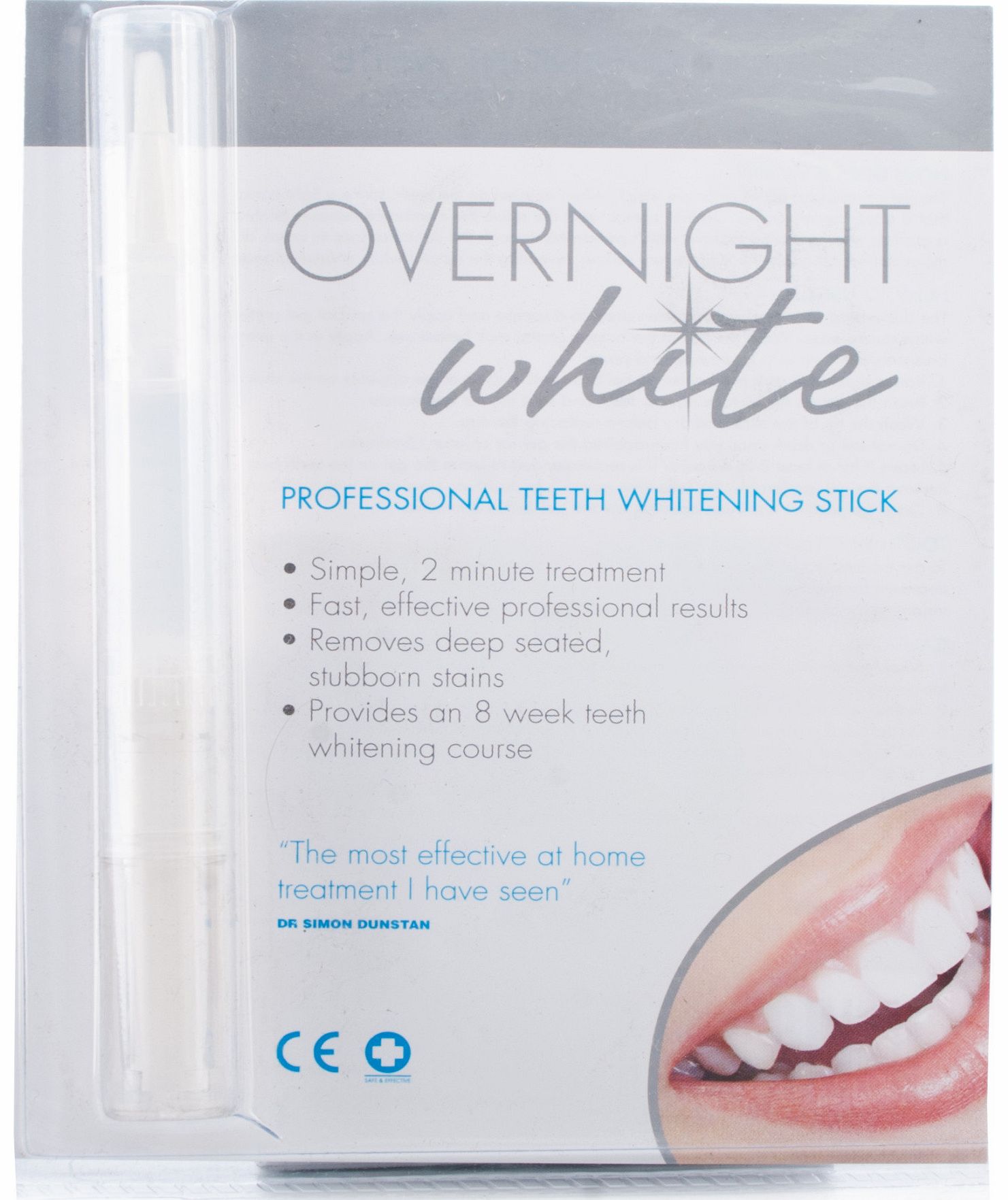 Overnight White Teeth Whitening Stick is a quick and easy way to achieve pearly whites - in the comfort of your own home. This kit is easy and convenient to use and helps to get rid of any unpleasant stains to leave your teeth looking beautifully whi