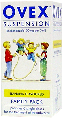 Banana flavoured family pack.  Provides 6 x 5ml single doses for the treatment of threadworms