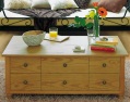 Trunk style coffee table with false drawer and lift-up lid, Lots of storage space inside. H 46, w