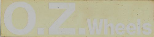 OZ Wheels White Sticker (26cm X 6cm)