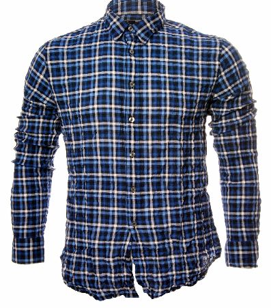 P.S Paul Smith Casual Check Shirt .The casual shirt features a check print pattern and it has a slim fit design. The shirt also has a creased finish which gives the garment an extra casual look. Colour: Blue Fabric: 100% Cotton Care: Machine Washable