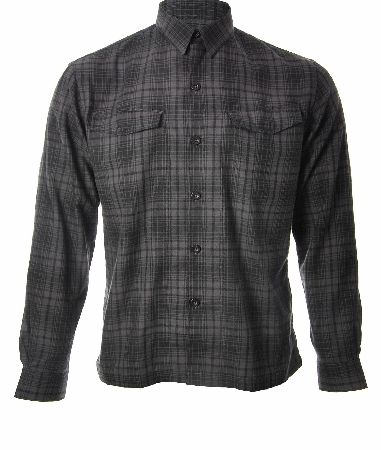 P.S Paul Smith Cotton Over Shirt isa dark grey check with a pointed collar black central buttons andtwo chest single button fastening pockets. The rear of the shirt features a bluecheckered panel that cuts of at the top of the shoulders. Colour: 