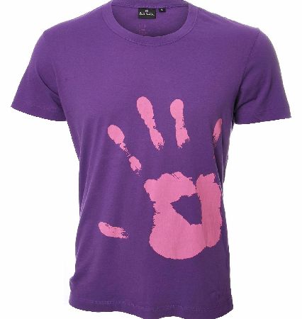 P.S Paul Smith Hand Print T Shirt is a classic crew neck t shirt design. Features a child-like hand print design accross the garment. Colour: Purple Fabric:100% Cotton Care: Wash at 30C