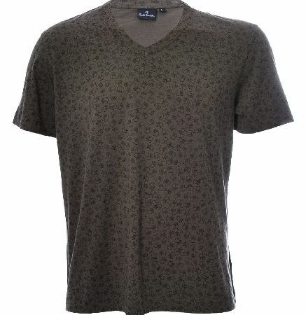 P.S Paul Smith Multi Hands T Shirt is a cotton t shirt with a v-neck design. The t shirt features a multiple hands print design that is repeated throughout the top. Colour: Khaki Fabric: 60% Cotton 40% Modal Care: Wash at 30C