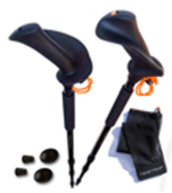 The carbon version has carbon fibre 3-section 16/14/12mm diameter tubing moulded thermo-plastic/rubb