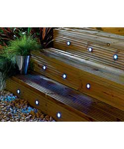 Colour changing decking kit with opaque glass.Bulb life averages 5-6 years.Requires 10 x 0.5 watt no