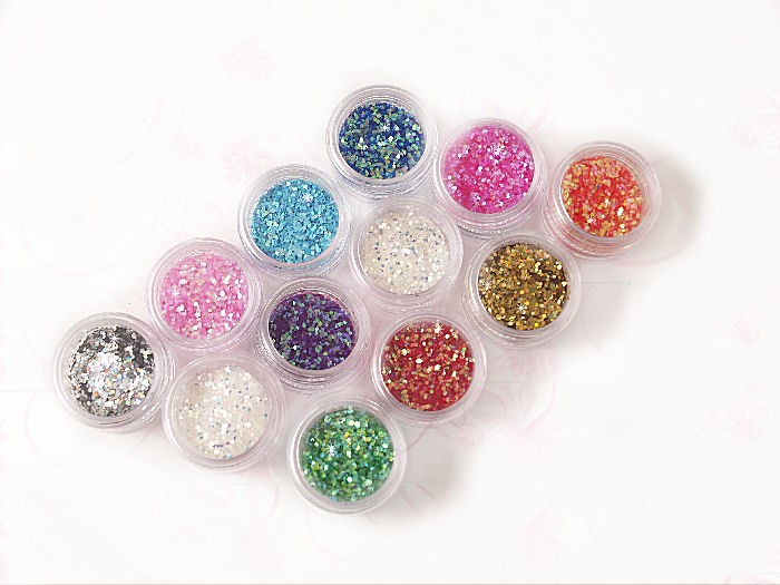 Unbranded Pack of 12 Nail Art Flakes