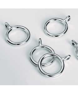 Pack of 20 Chrome-effect Curtain Rings