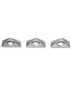 Pack of 3 Cabinet Lights - Delta Chrome Finish