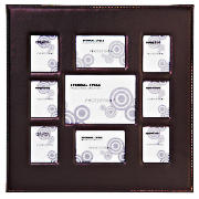 Unbranded Padded faux leather frame 9 aperature