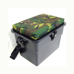 Unbranded Padded Seat Box - Black with Camo Cushion