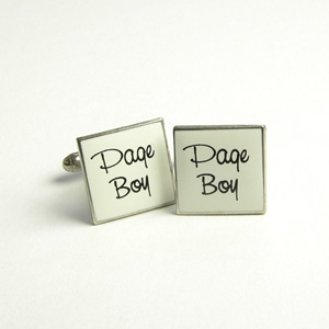Unbranded Page Boy Wedding Cufflinks - White