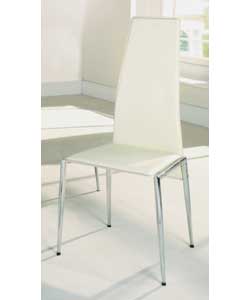 Pair Emma Cream Faux Leather Chairs