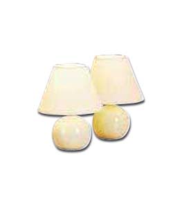 Pair of Bedside Cream Lamps