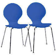 Unbranded Pair of Bistro Chairs, Blueberry