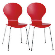 Unbranded Pair of Bistro chairs, red