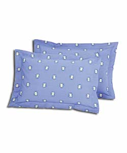 Pair of Blue Aztec Oxford Pillowcases.