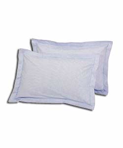 Pair of Blue Gingham Oxford Pillowcases.