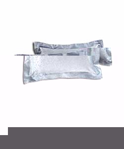 Pair of Blue Leaf Jacquard Oxford Pillowcases