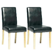 Unbranded Pair of Campania Faux Leather Chairs, Black