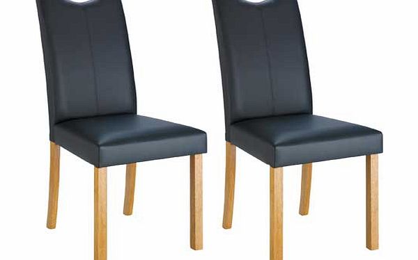 Supplied as a pair. Seat height 47cm. Oak stain finish. PVC seat cover. Rubberwood frame. Rubberwood legs. Packed flat for home assembly. Size H98. W43. D58cm. Weight 6kg. EAN: 3399048.