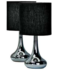Unbranded Pair of Chrome Touch Table Lamps