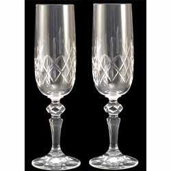 Unbranded Pair of Crystal Champagne Flutes Standard