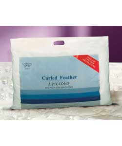 Pair of Curled Feather Pillows