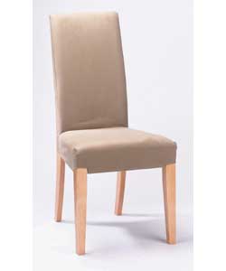Solid wood natural coloured frame chairs with taup