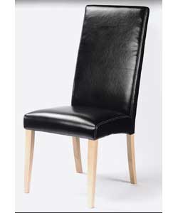 Pair of Helen Tall Black Faux Leather Chairs