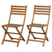 Unbranded Pair of Hertford Folding Chairs, FSC Wood