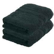 Unbranded Pair Of Hotel Hand Towel Black