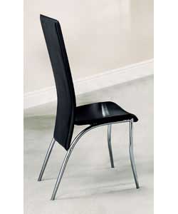 Pair of Judie Black Faux Leather Dining Chairs