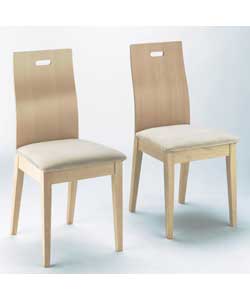 Pair of Linford Light Beech Dining Chairs