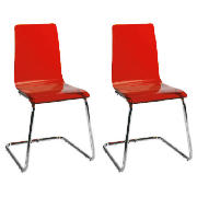 Unbranded Pair of Lotus Chairs, Red
