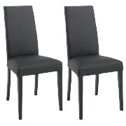 Unbranded Pair of Lucca Chairs, Black Leather with black