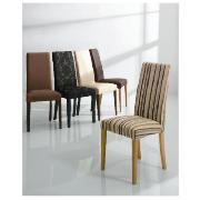 Unbranded Pair of Lucca chairs, brown leather with oak legs