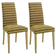 Unbranded Pair of Lucca Chairs, Dot with oak legs