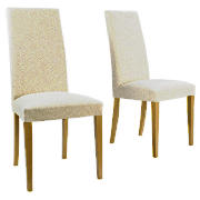 Unbranded Pair of Lucca chairs, oatmeal weave with oak legs
