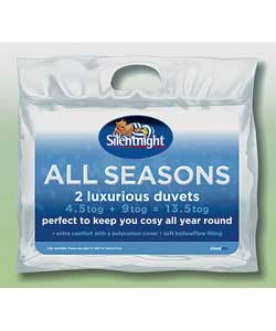 Unbranded Pair of Luxurious Silent Night Duvets - Double